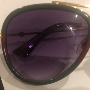 Gucci Red green gold sunglasses, great used condition